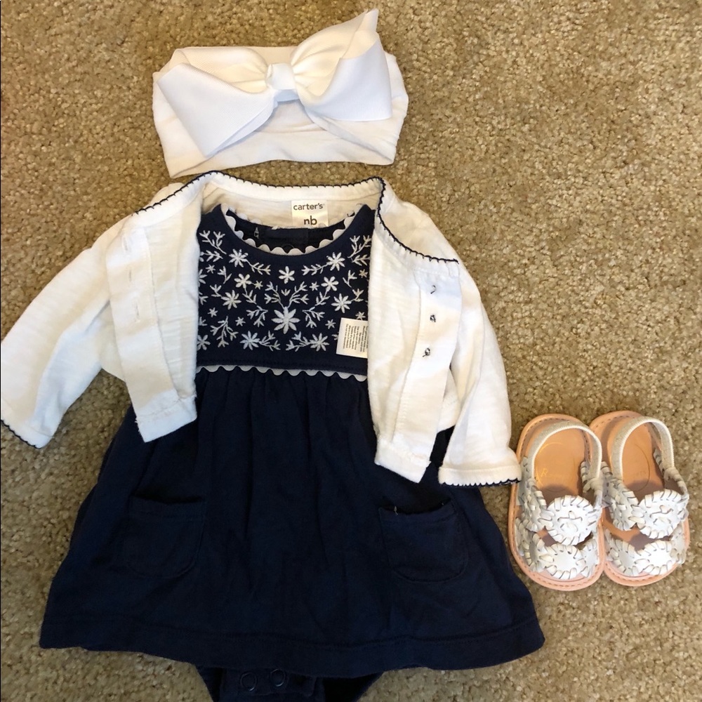 Dress and cardigan